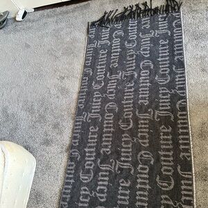 Juicy Couture Charcoal and Light Gray Logo Scarf